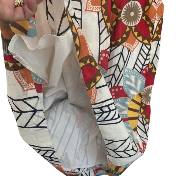 Trulli resort vacation cotton silk fully lined V bra top fit 2 flow summer dress - Picture 7 of 8